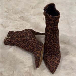 Jessica Simpson Brown Leopard Heeled Boots